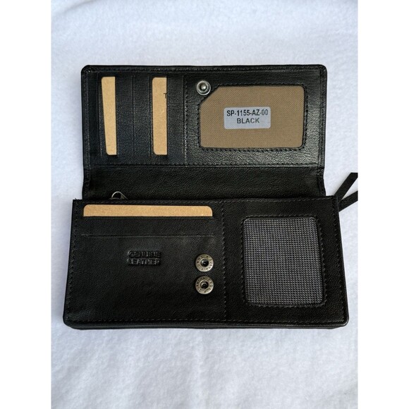 SPIKES & SPARROW Black Leather Bi Fold Multiple Compartment Smith Wallet New - Picture 5 of 6